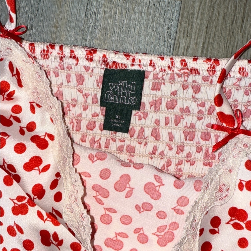 Cherry Lace Trim Slip Dress - Picture 5 of 6